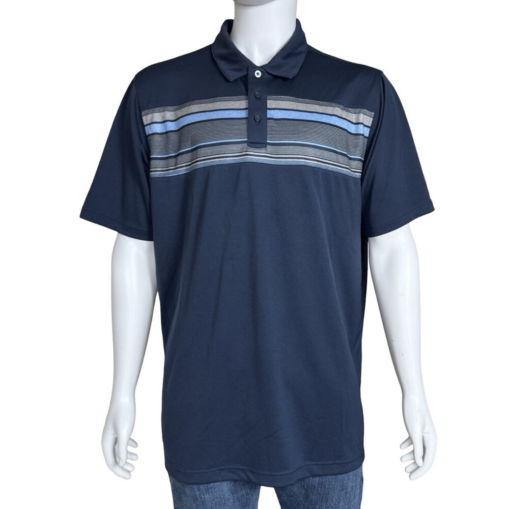 Pebble Beach Mens X-Large Dry-Lux Performance Golf Polo Shirt Casual Dark Blue